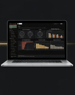 Laptop showing the QUESolutions inventory dashboard